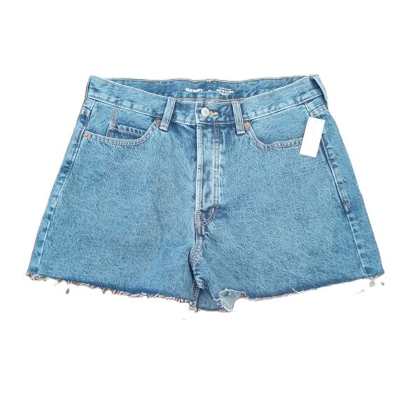NEW! Old Navy Button Fly Sky-Hi Sz 12 Women's A-Line Shortie Jean Shorts - Picture 1 of 6